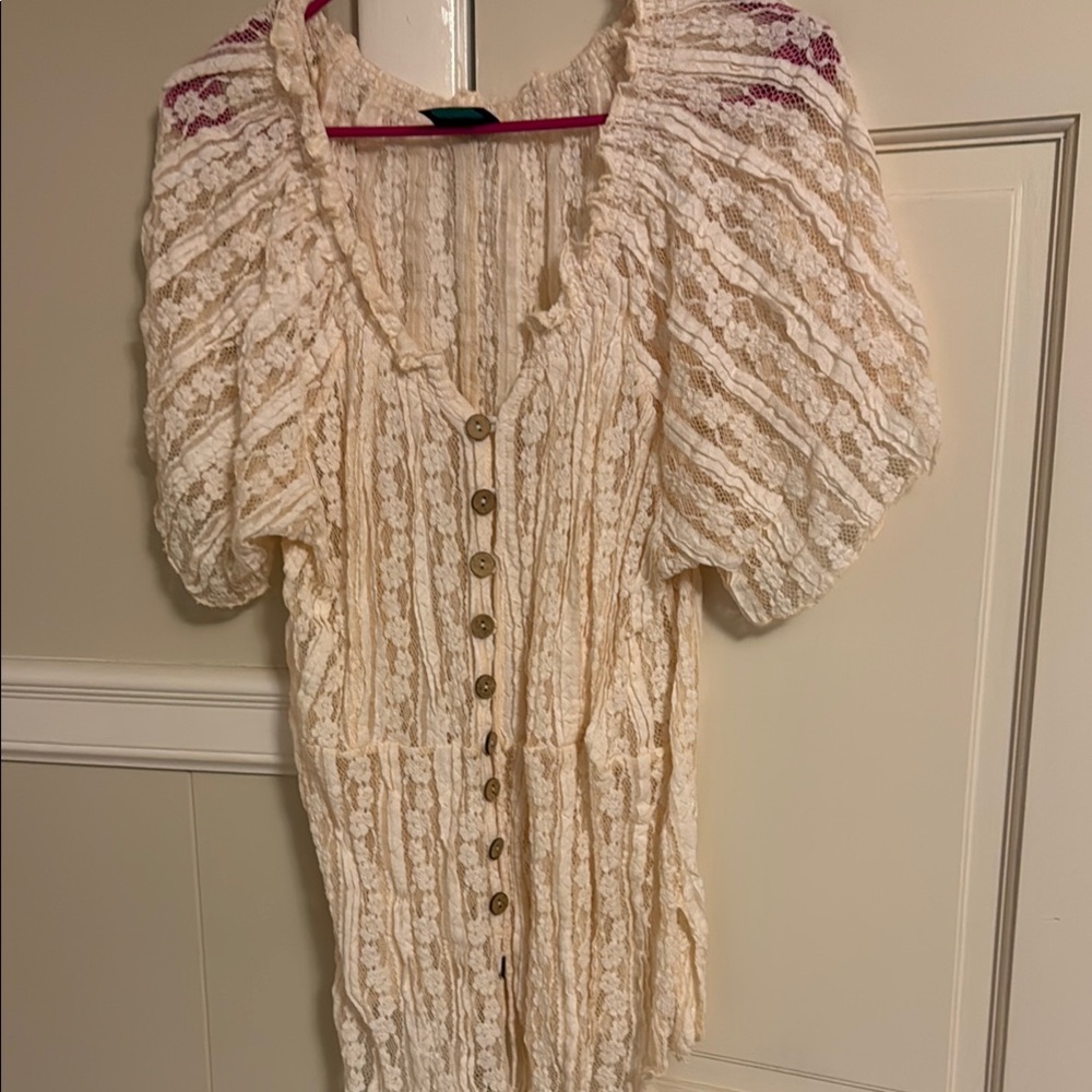 Cream Puff Sleeve Ruched Blouse